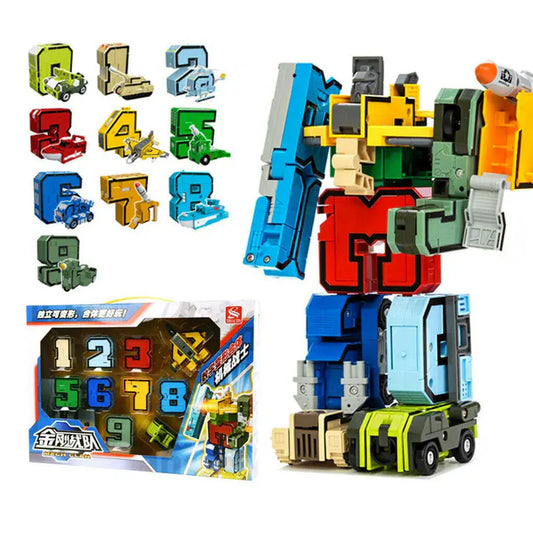 Digital Deformation Robot Toy 0-9 set