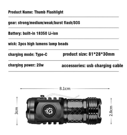 Multi-Functional Mini Flashlight | Germany-Imported