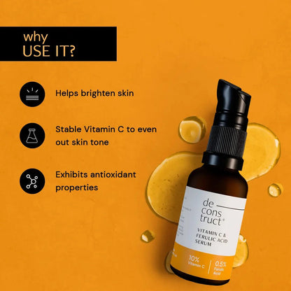 Deconstruct Vitamin C Face Serum for Glowing Skin | USA-Imported